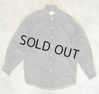 90'S J.CREW 旧タグ ブラックシャンブレー バンドカラーシャツ ブラック (VINTAGE)