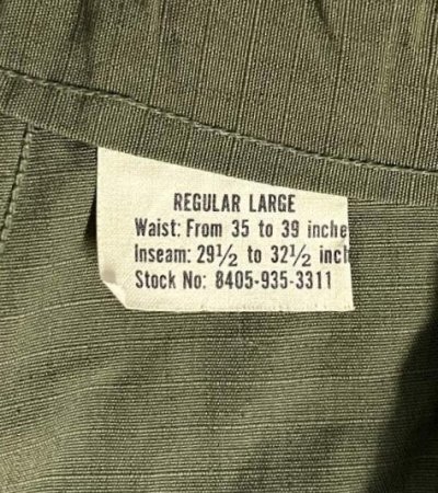 画像2: 60'S アメリカ軍 US ARMY "JUNGLE FATIGUE" カーゴパンツ L-R (DEADSTOCK)