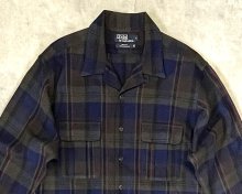 他の写真1: 90'S RALPH LAUREN ウール オープンカラーシャツ チェック柄 USA製 (VINTAGE)