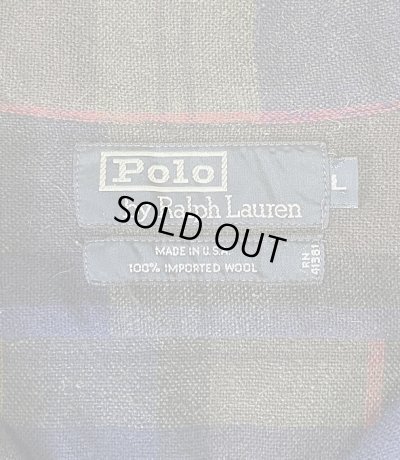画像2: 90'S RALPH LAUREN ウール オープンカラーシャツ チェック柄 USA製 (VINTAGE)