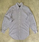 90'S RALPH LAUREN "ANDREW" ピンオックス レギュラーカラーシャツ ストライプ (VINTAGE)