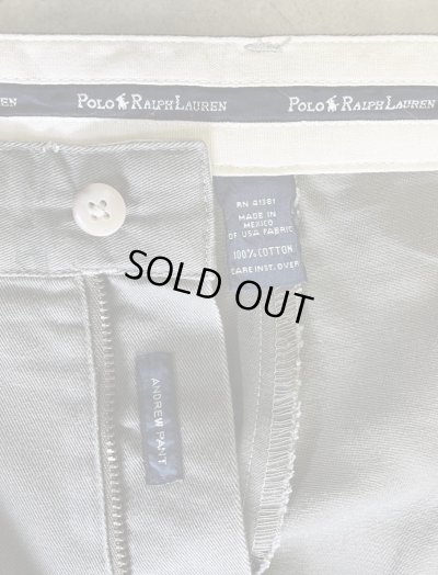 画像2: 90'S RALPH LAUREN "ANDREW PANT" ツープリーツ チノパンツ カーキ (VINTAGE)