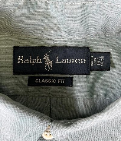 画像2: 90'S RALPH LAUREN "CLASSIC FIT" オックスフォード BDシャツ ミントグリーン (VINTAGE)
