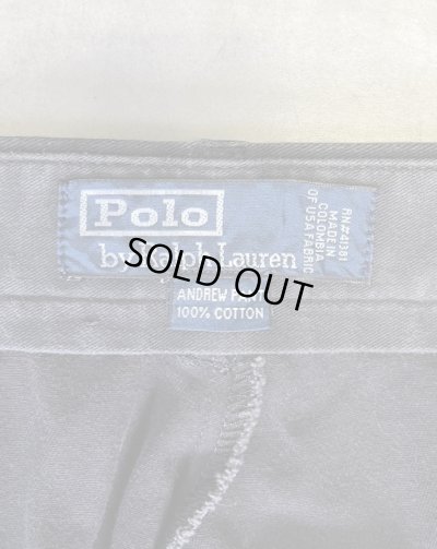 画像2: 90'S RALPH LAUREN "ANDREW PANT" ツープリーツ チノパンツ ブラック (VINTAGE)