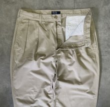 他の写真1: 90'S RALPH LAUREN "ボックスロゴ" ツープリーツ チノパンツ ベージュ USA製 (VINTAGE)