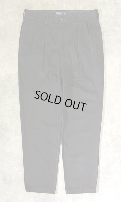画像1: 90'S RALPH LAUREN "ANDREW PANT" ツープリーツ チノパンツ ブラック (VINTAGE)