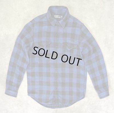 画像1: 90'S RALPH LAUREN チンスト付き ダブルフェイス フランネル ワークシャツ チェック柄 (VINTAGE)