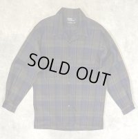 90'S RALPH LAUREN ウール オープンカラーシャツ チェック柄 USA製 (VINTAGE)