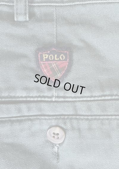 画像4: 90'S RALPH LAUREN "クレストロゴ" ツープリーツ チノパンツ グリーン USA製 (VINTAGE)