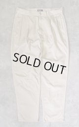 90'S RALPH LAUREN "ボックスロゴ" ツープリーツ チノパンツ ベージュ USA製 (VINTAGE)