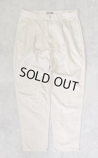 90'S RALPH LAUREN "ボックスロゴ" ツープリーツ チノパンツ ベージュ USA製 (VINTAGE)