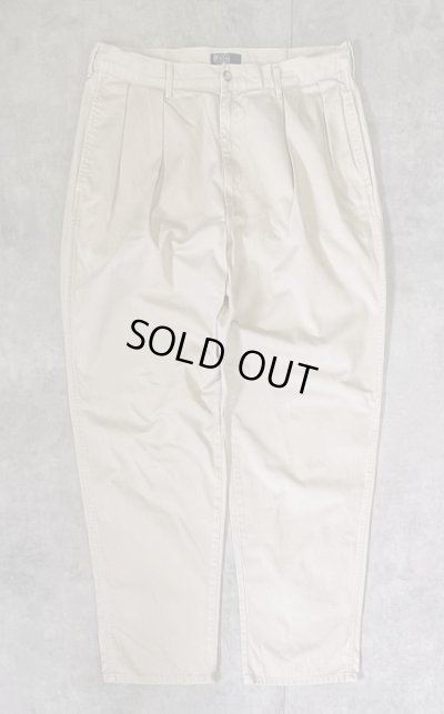 画像1: 90'S RALPH LAUREN "ボックスロゴ" ツープリーツ チノパンツ ベージュ USA製 (VINTAGE)