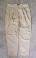 画像1: 90'S RALPH LAUREN "ボックスロゴ" ツープリーツ チノパンツ ベージュ USA製 (VINTAGE) (1)
