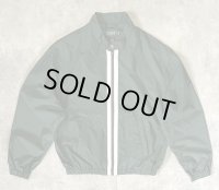 90'S J.CREW 旧タグ スタンドカラー ナイロン ライダースジャケット グリーン/ホワイトライン (VINTAGE)