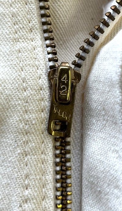 画像5: 80'S DICKIES チビタグ ペインターパンツ 42TALONジップ オフホワイト W38L32 USA製 (VINTAGE)