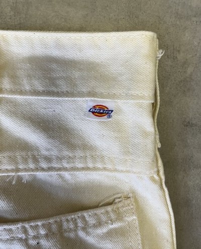 画像2: 80'S DICKIES チビタグ ペインターパンツ 42TALONジップ オフホワイト W38L32 USA製 (VINTAGE)