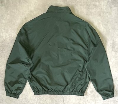 画像4: 90'S J.CREW 旧タグ スタンドカラー ナイロン ライダースジャケット グリーン/ホワイトライン (VINTAGE)