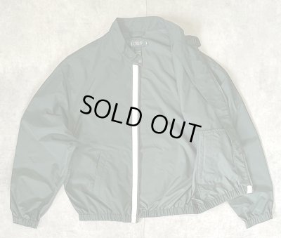 画像3: 90'S J.CREW 旧タグ スタンドカラー ナイロン ライダースジャケット グリーン/ホワイトライン (VINTAGE)