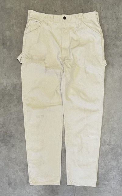 画像3: 80'S DICKIES チビタグ ペインターパンツ 42TALONジップ オフホワイト W38L32 USA製 (VINTAGE)