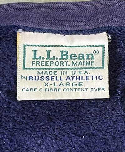 画像2: 80'S LL Bean by RUSSELL ATHLETIC スウェットカーディガン ナス紺 USA製 (VINTAGE)