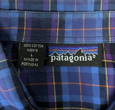 画像2: 90'S PATAGONIA 旧タグ コットン 長袖シャツ チェック柄 ポルトガル製 (VINTAGE)