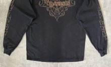 他の写真3: 00'S HARLEY DAVIDSON 両面プリント 袖フレイム 長袖 Tシャツ フェードブラック USA製 (VINTAGE)