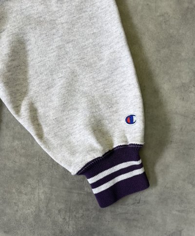 画像3: 90'S CHAMPION 刺繍タグ リバースウィーブ リブライン入り パーカー アッシュグレー USA製 (VINTAGE)
