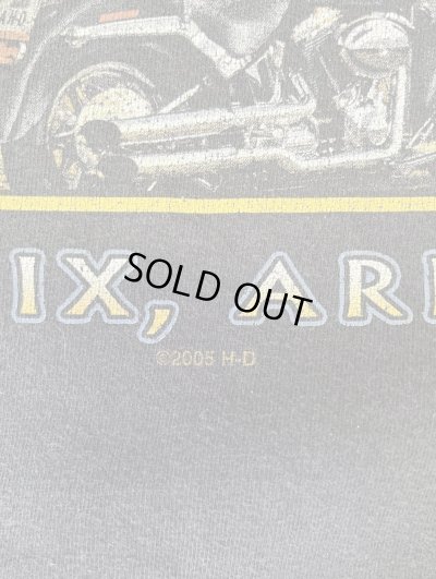 画像8: 00'S HARLEY DAVIDSON 両面プリント 袖フレイム 長袖 Tシャツ フェードブラック USA製 (VINTAGE)