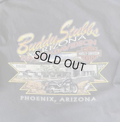 画像7: 00'S HARLEY DAVIDSON 両面プリント 袖フレイム 長袖 Tシャツ フェードブラック USA製 (VINTAGE)