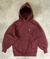 90'S CHAMPION 刺繍タグ リバースウィーブ パーカー バーガンディ USA製 (VINTAGE)