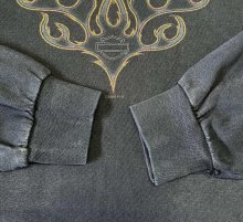 他の写真2: 00'S HARLEY DAVIDSON 両面プリント 袖フレイム 長袖 Tシャツ フェードブラック USA製 (VINTAGE)
