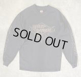 00'S HARLEY DAVIDSON 両面プリント 袖フレイム 長袖 Tシャツ フェードブラック USA製 (VINTAGE)