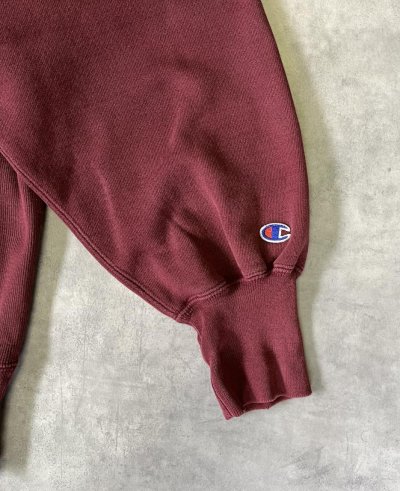 画像3: 90'S CHAMPION 刺繍タグ リバースウィーブ パーカー バーガンディ USA製 (VINTAGE)