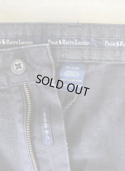 画像2: 90'S RALPH LAUREN "ANDREW PANT" ツープリーツ チノパンツ ブラック W36L30 (VINTAGE)