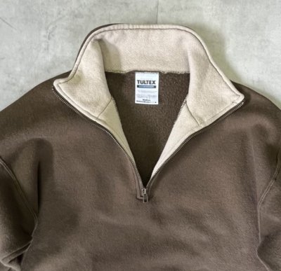 画像3: 90'S TULTEX ハーフジップ スウェットシャツ トープ/ベージュ (VINTAGE)