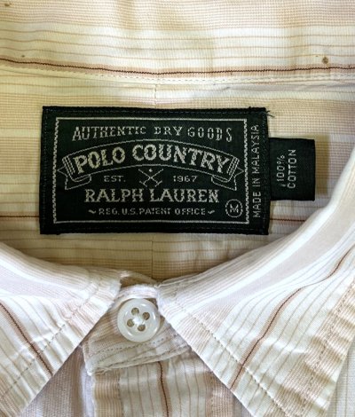 画像2: 90'S RALPH LAUREN "POLO COUNTRY" ポプリンシャツ ストライプ (VINTAGE)