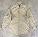 60'S LEE "CHETOPA" マチ付き 長袖 ワークシャツ ベージュ USA製 (VINTAGE)