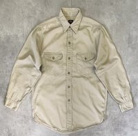 60'S LEE "CHETOPA" マチ付き 長袖 ワークシャツ ベージュ USA製 (VINTAGE)