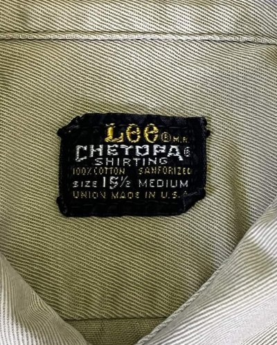 画像2: 60'S LEE "CHETOPA" マチ付き 長袖 ワークシャツ ベージュ USA製 (VINTAGE)