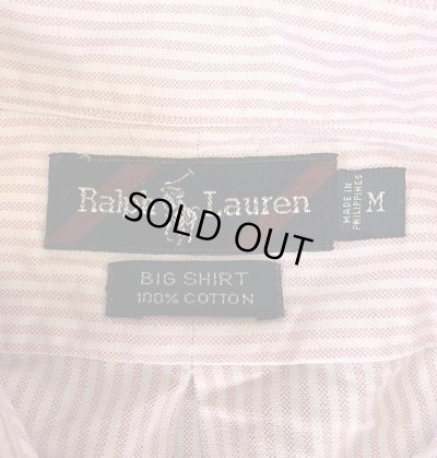 画像2: 90'S RALPH LAUREN "BIG SHIRT" オックスフォード BDシャツ ストライプ (VINTAGE)