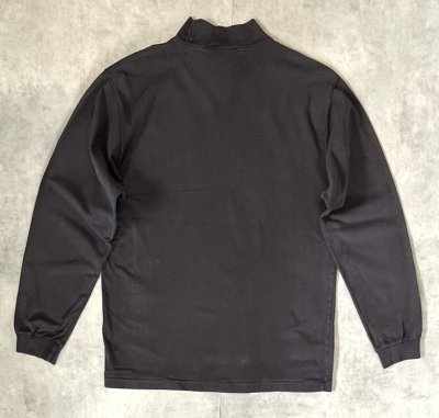 画像3: 90'S EDDIE BAUER 白タグ シングルステッチ モックネック 長袖 Tシャツ ブラック (VINTAGE)