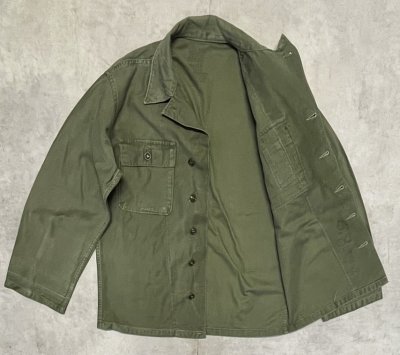 画像3: 50'S アメリカ軍 US ARMY "1st MODEL" OG107 コットンサテン ユーティリティシャツ (VINTAGE)