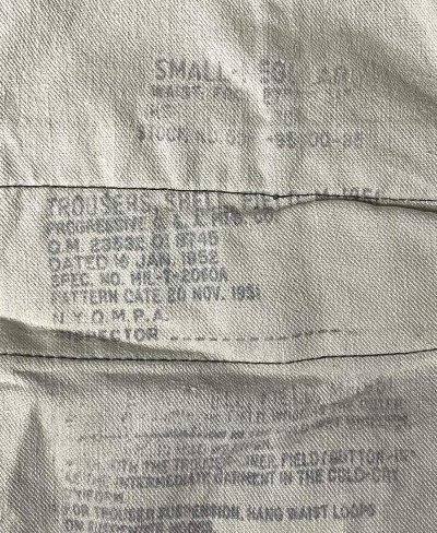 画像2: 50'S アメリカ軍 US ARMY M-51 フィールドパンツ TALONアルミジップ S-R (VINTAGE)