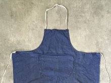 他の写真1: ユーロヴィンテージ リネン ポケット付き エプロン インディゴ (VINTAGE)