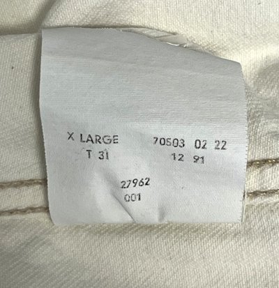 画像4: 90'S LEVIS "70503" スモールe 4thモデル デニムジャケット ホワイト チュニジア製 (VINTAGE)