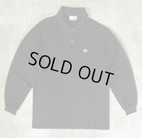 80'S CHEMISE LACOSTE 長袖 ポロシャツ ブラック フランス製 (VINTAGE)