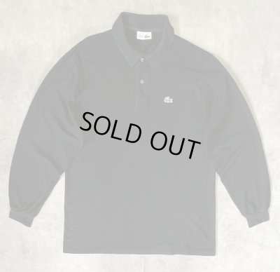 画像1: 80'S CHEMISE LACOSTE 長袖 ポロシャツ ブラック フランス製 (VINTAGE)