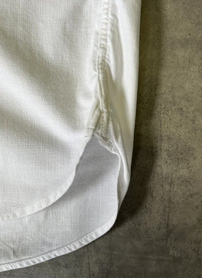 画像3: 50'S スウェーデン軍 マチ付き プルオーバーシャツ ホワイト (VINTAGE)