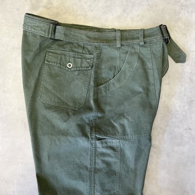 画像4: 50'S フランス軍 ベルト付き メカニックワークパンツ ECLAIRダブルジップ (VINTAGE)