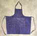 画像1: ユーロヴィンテージ コットンツイル ポケット付き エプロン ナス紺 (VINTAGE) (1)